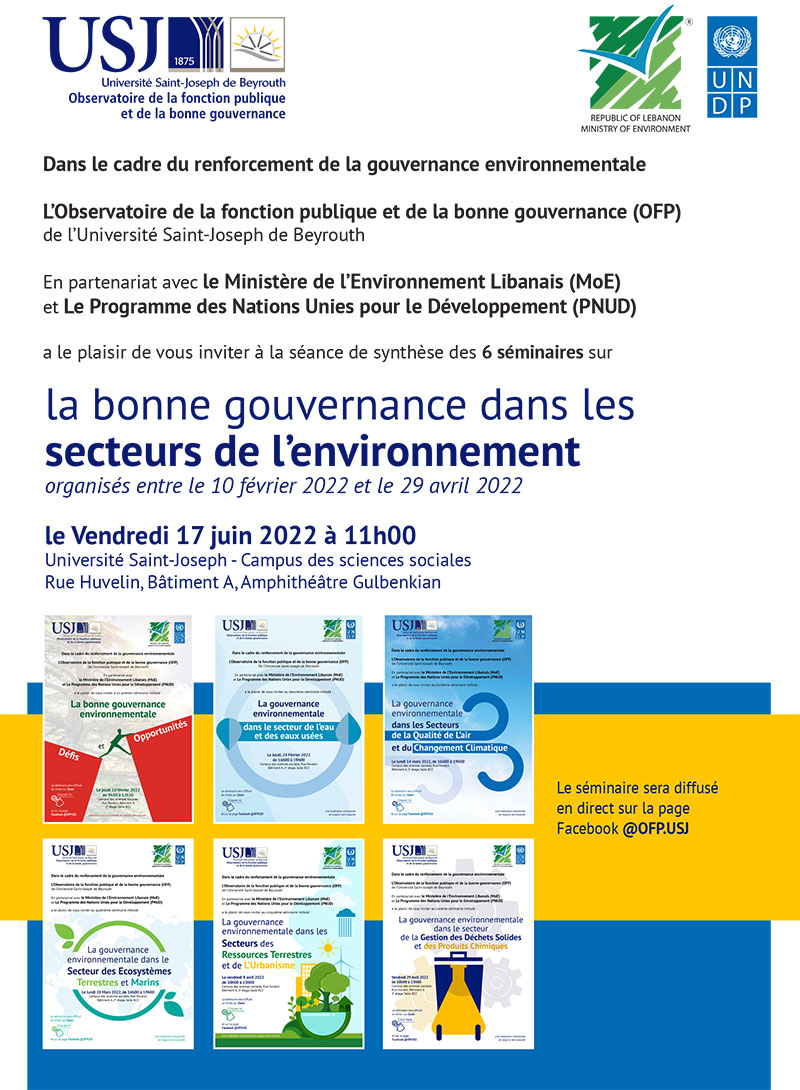 La Séance De Synthèse Des 6 Séminaires Sur La Bonne Gouvernance Dans Les Secteurs De L’environnement