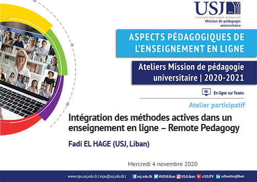 Intégration des méthodes actives dans un enseignement en ligne – Remote Pedagogy - Fadi EL HAGE