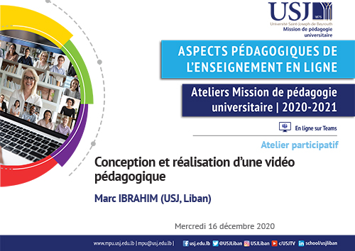 Conception et réalisation d’une vidéo pédagogique - Marc IBRAHIM