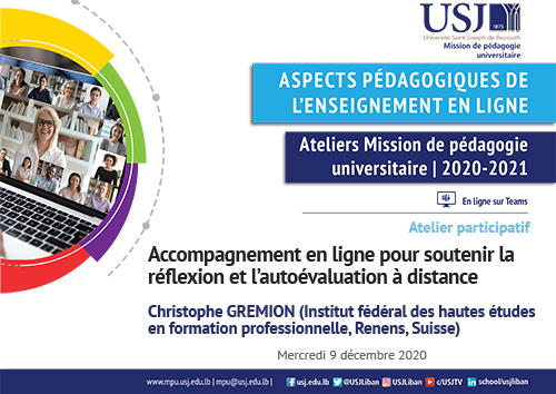 Accompagnement en ligne pour soutenir la réflexion et l'autoévaluation à distance - Christophe GREMION