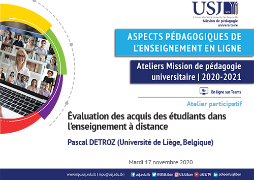 Évaluation des acquis des étudiants dans l’enseignement à distance - Pascal DETROZ