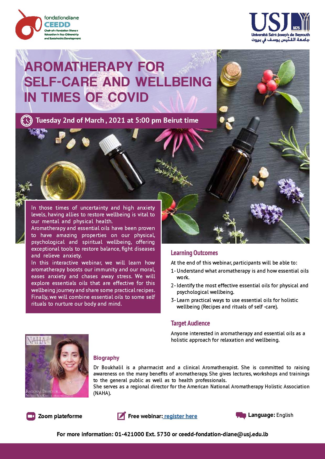 Aromatherapy for Self-Care and Wellbeing in times of COVID