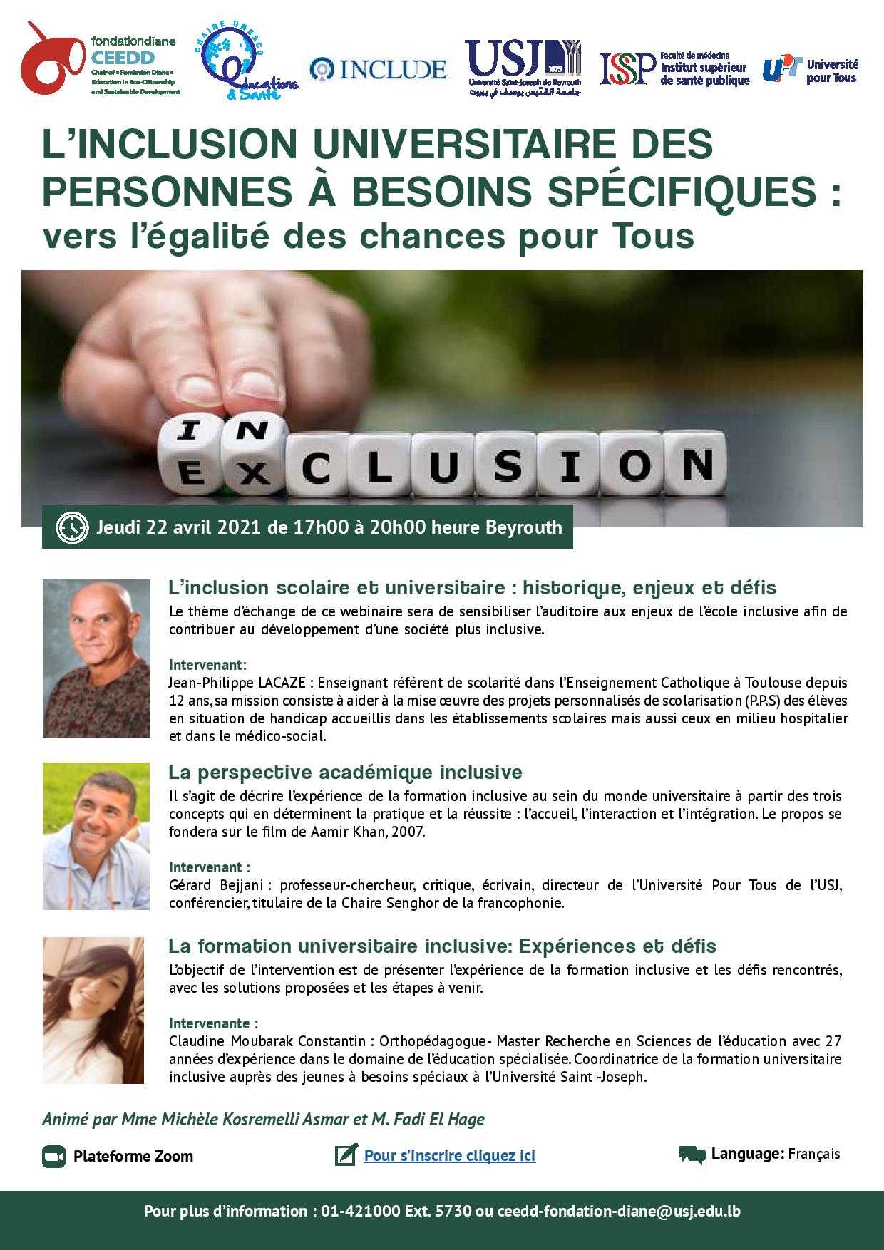 L’INCLUSION UNIVERSITAIRE DES PERSONNES À BESOINS SPÉCIFIQUES