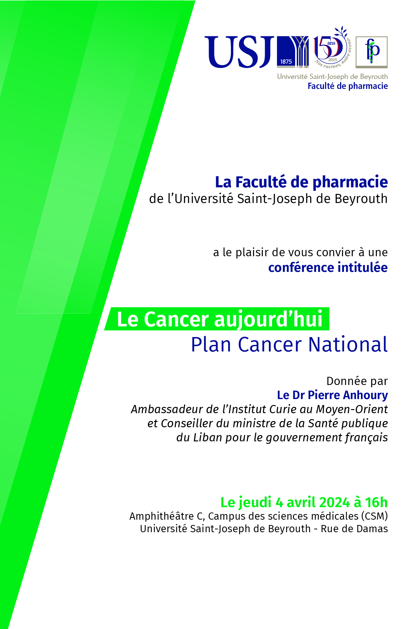Le cancer aujourd'hui : Plan Cancer National