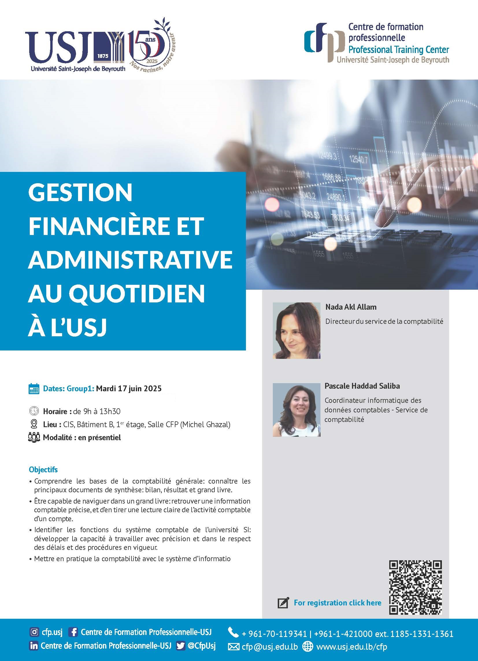 Gestion financière et administrative au quotidien à l'USJ