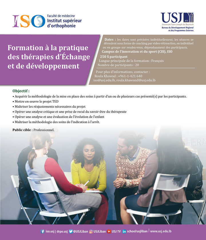 Formation à la pratique des thérapies d’Échange et de développement