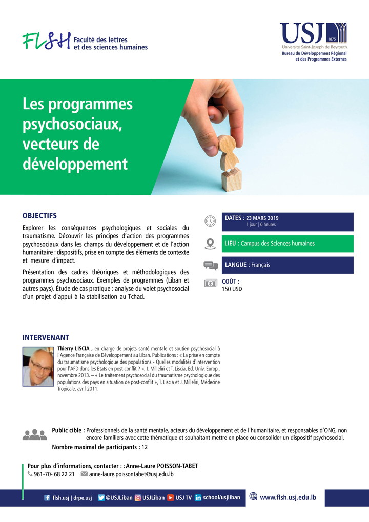 Les programmes psychosociaux, vecteurs de développement