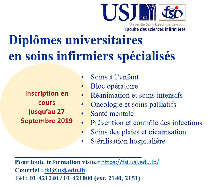 Inscription: Diplômes universitaires en soins infirmiers spécialisés