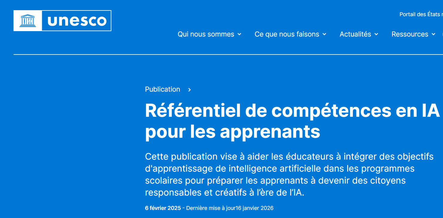 Référentiel de compétences en IA pour les apprenants