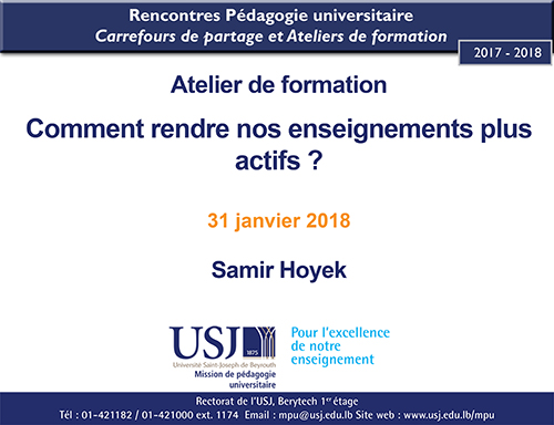 Comment rendre nos enseignements plus actifs ? - Samir Hoyek