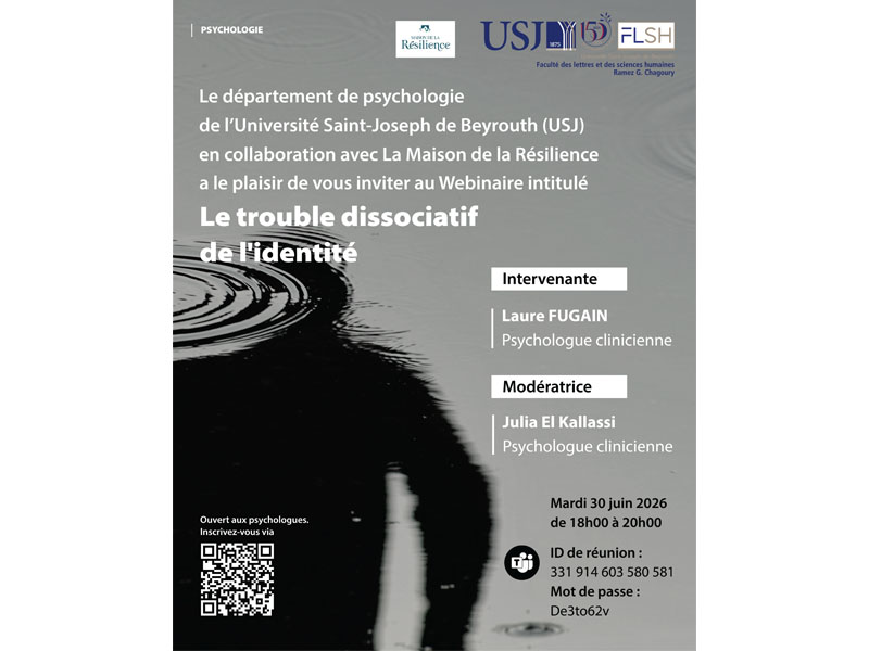 Webinaire : « Le trouble dissociatif de l'identité » 