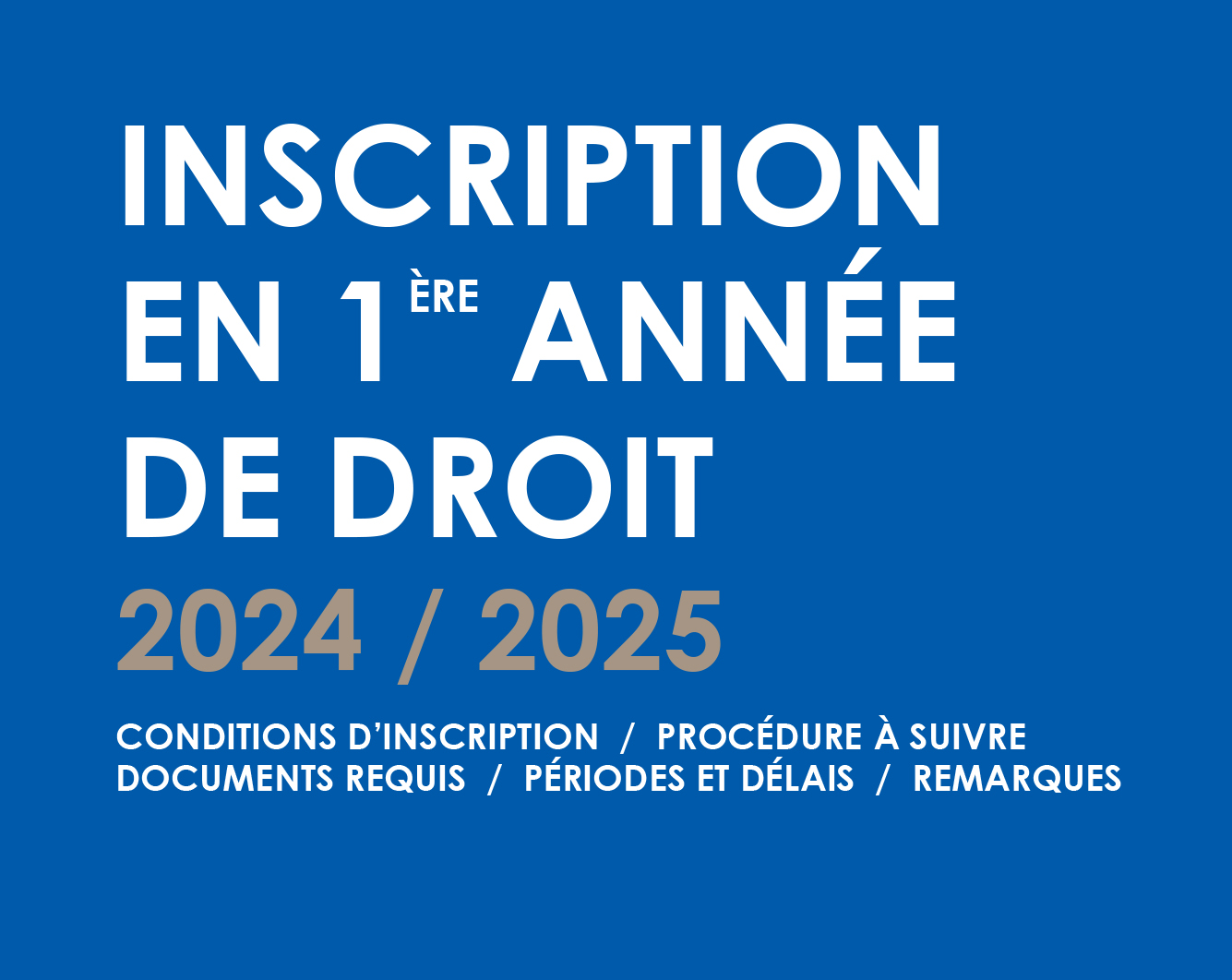 Inscription en 1ère année de droit