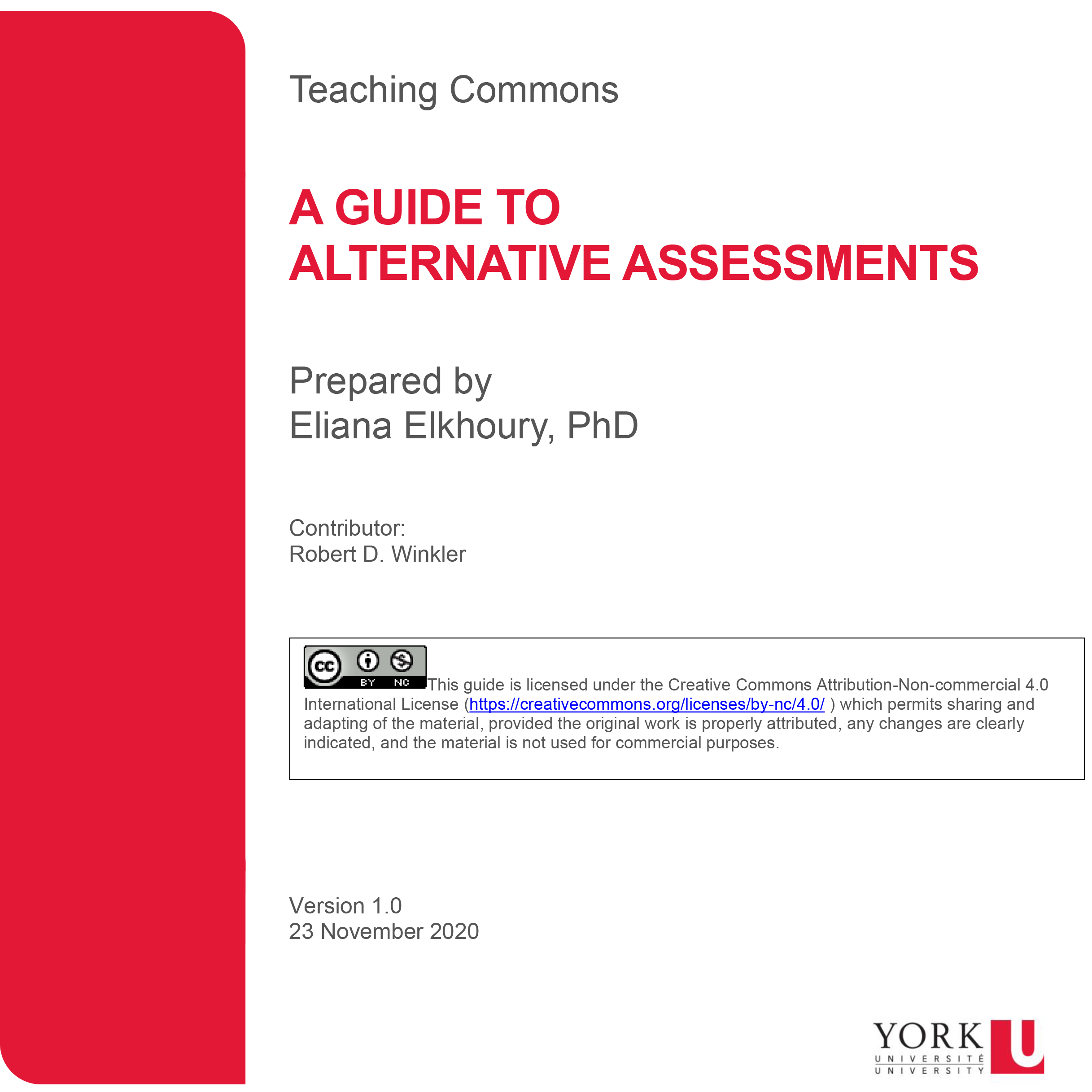 A GUIDE TO ALTERNATIVE ASSESSMENTS