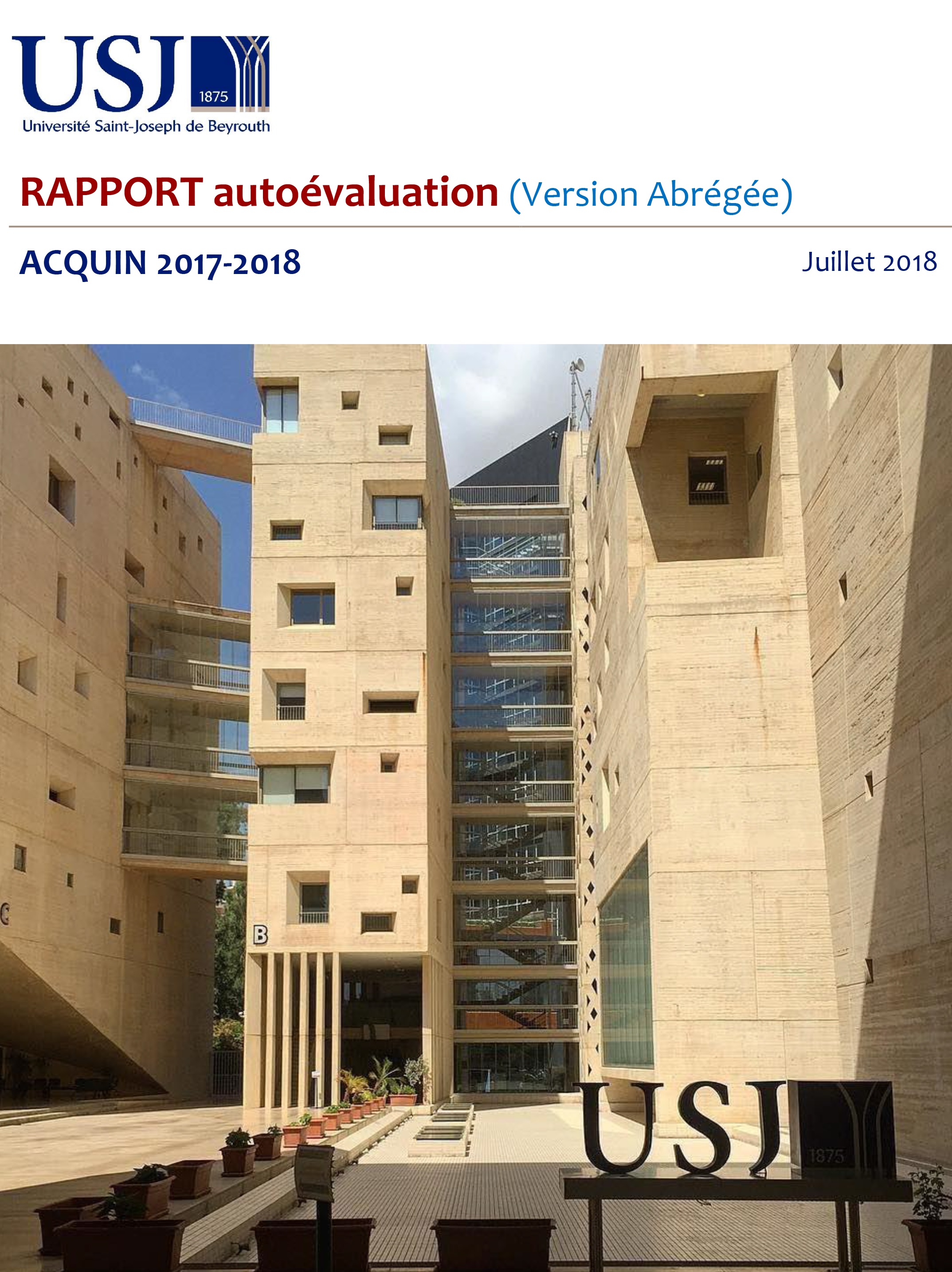 Rapport d'autoévaluation USJ 2018 (Version Abrégée)