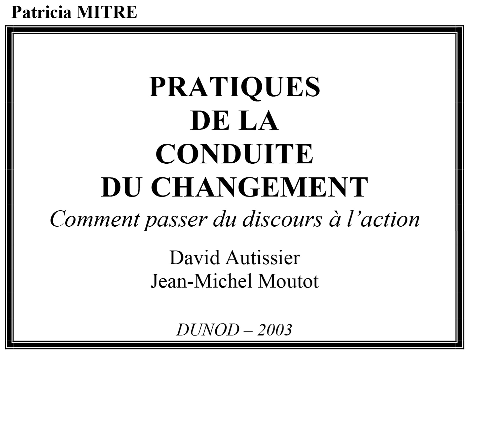 Pratiques De La Conduite Du Changement