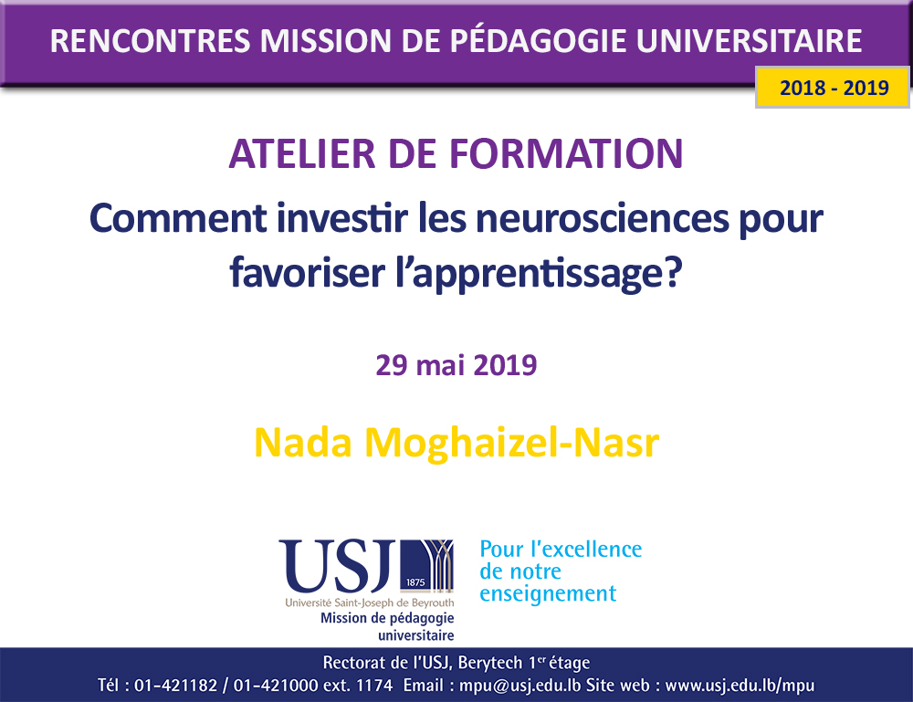Comment investir les neurosciences pour favoriser l’apprentissage ? - Nada Moghaizel-Nasr 