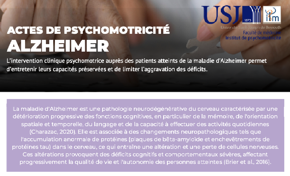 Actes de Psychomotricité- Maladie d'Alzheimer