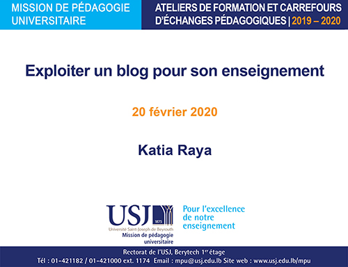 Exploiter un blog pour son enseignement - Katia Raya