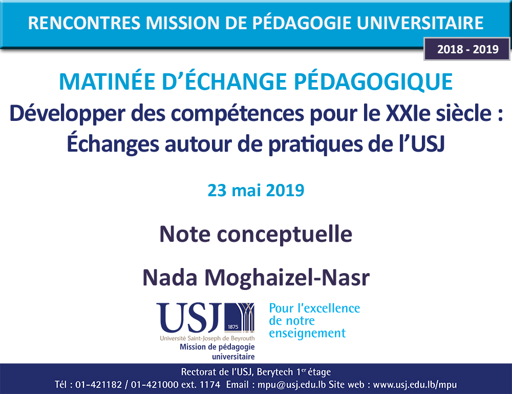 Développer des compétences pour le XXIe siècle : Note conceptuelle - Nada Moghaizel-Nasr