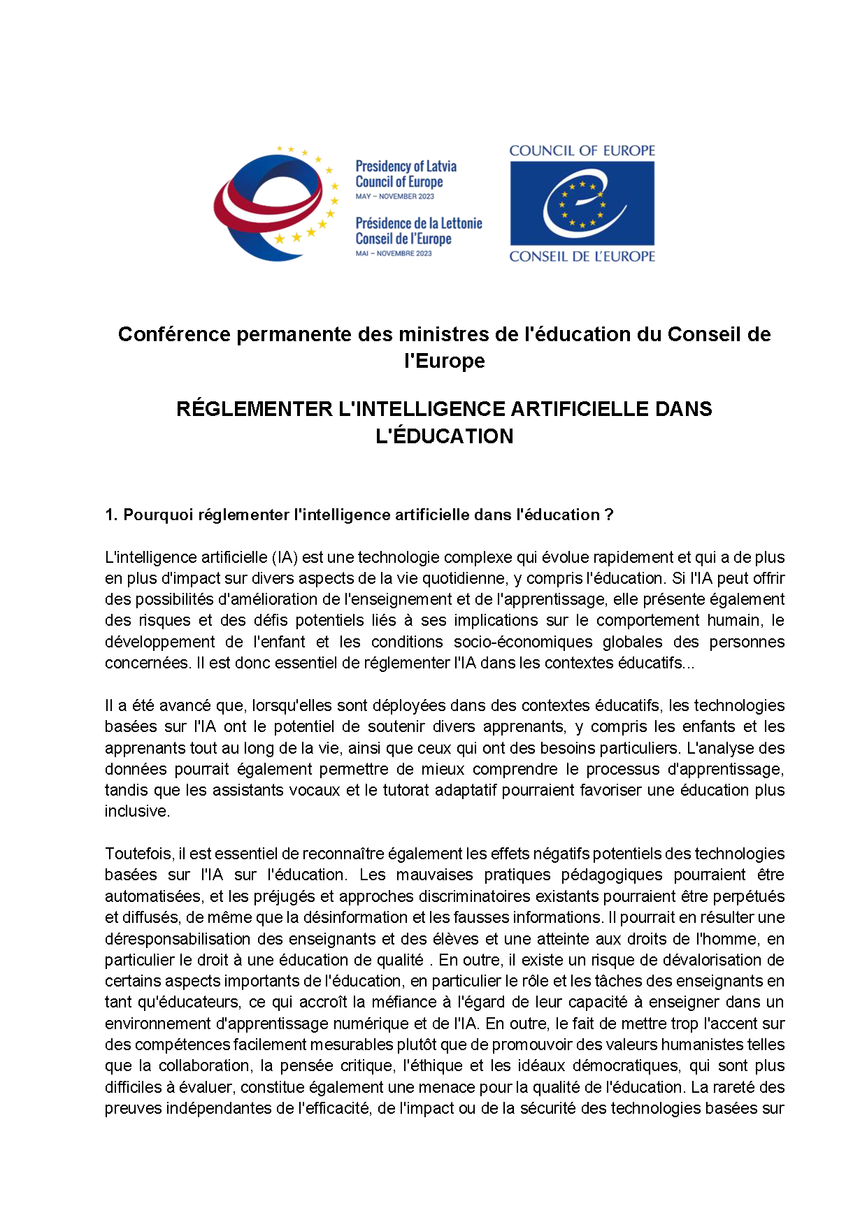 Réglementer L'Intelligence Artificielle Dans L'Éducation