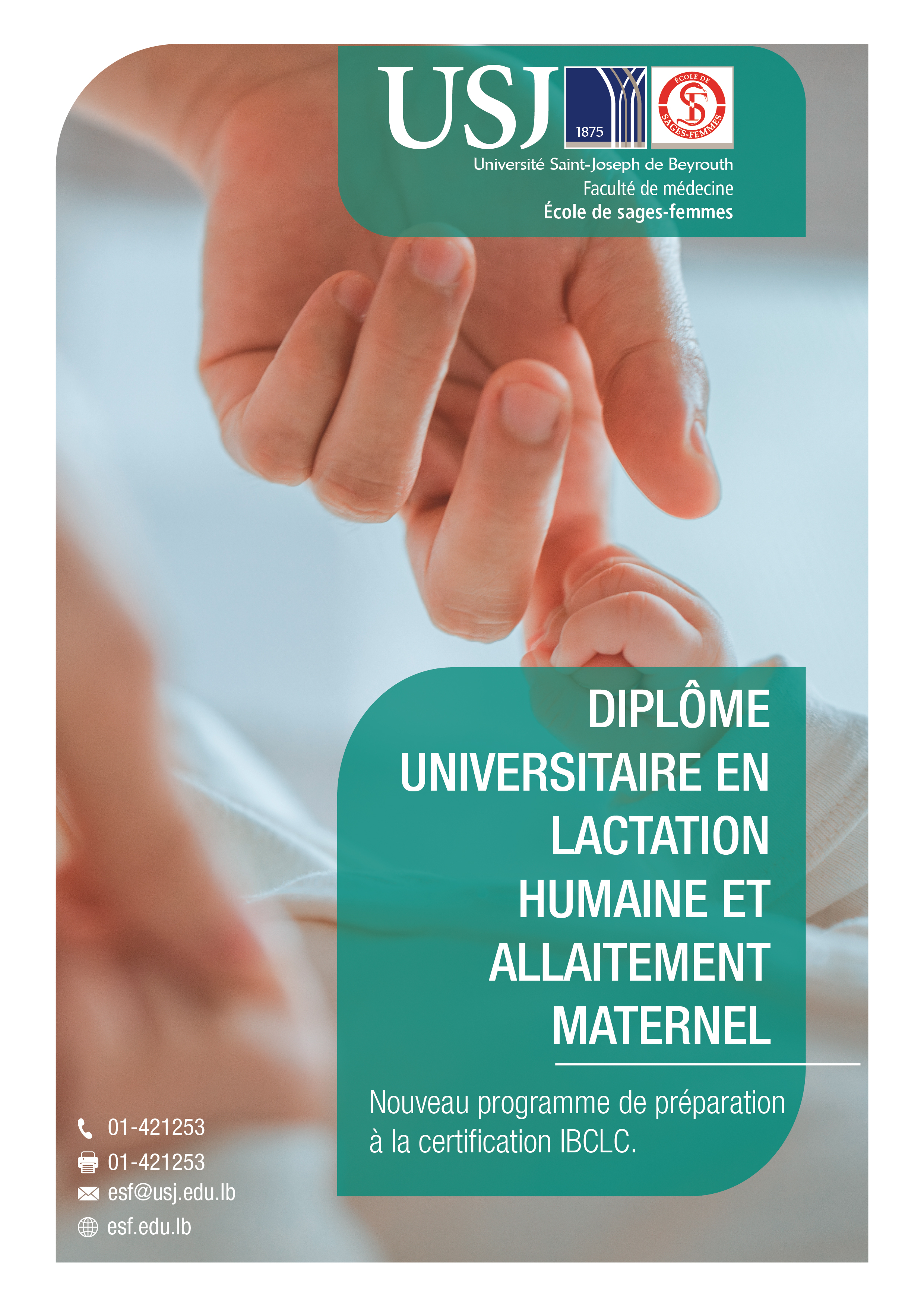 Lancement des inscriptions Diplôme Universitaire en Lactation Humaine et Allaitement Maternel pour l'année académique 2026-2027