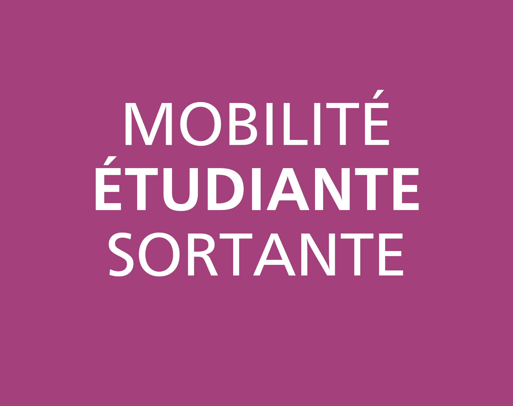 Mobilité étudiante sortante
