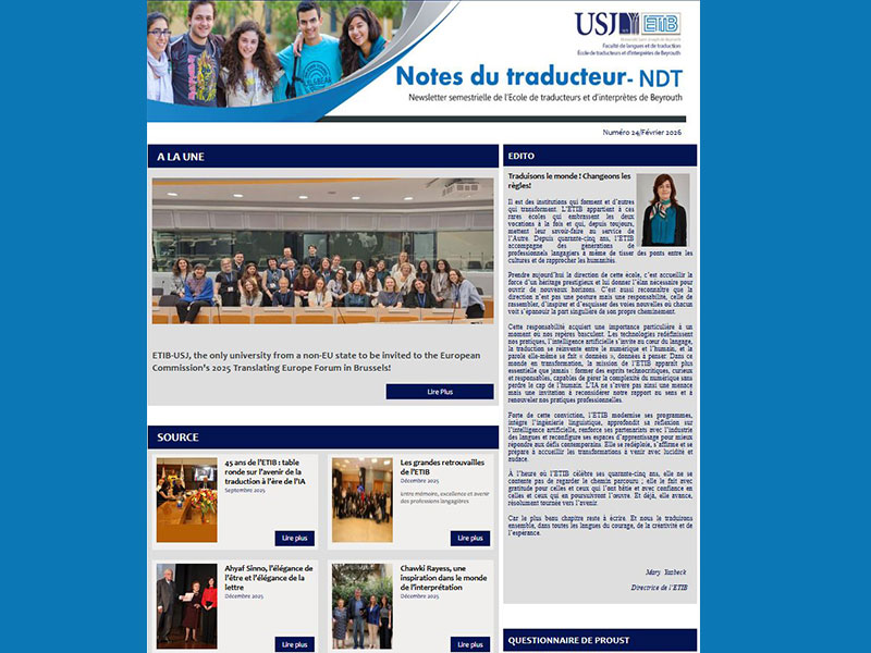 Le Bulletin de l’ETIB – Nouveau numéro disponible
