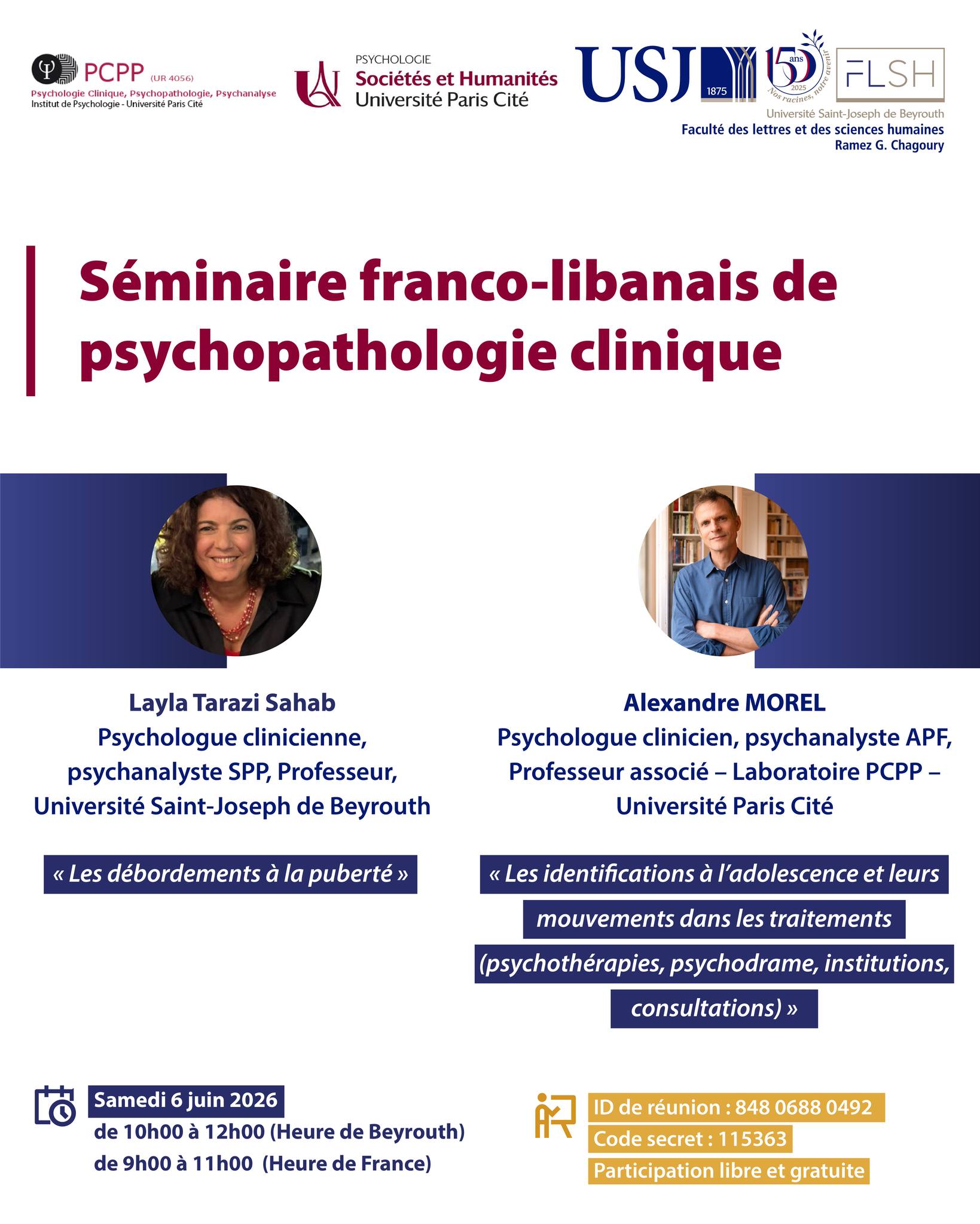 Séminaire franco-libanais de psychopathologie clinique