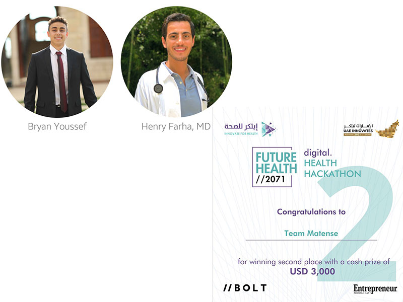 Bryan Youssef et Dr Henry Farha s'illustrent au Future Health Hackathon 2071