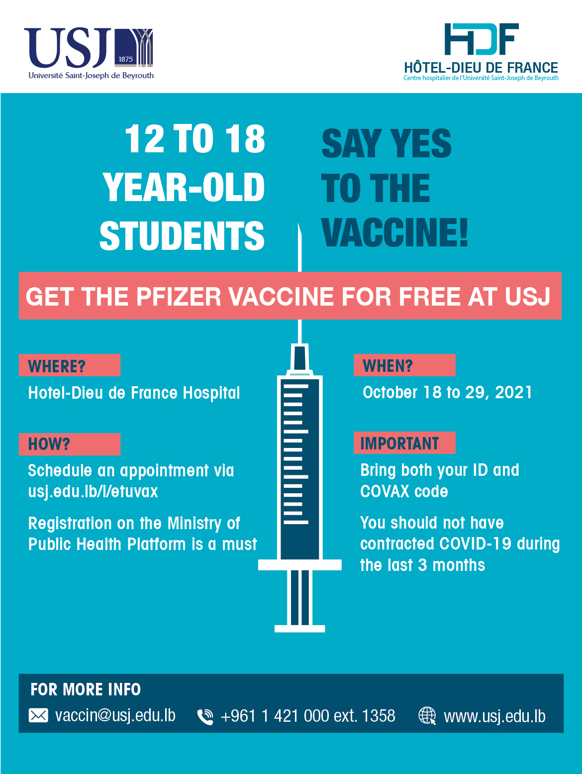 12 to 18 Year Old Students Say Yes to Vaccine! 