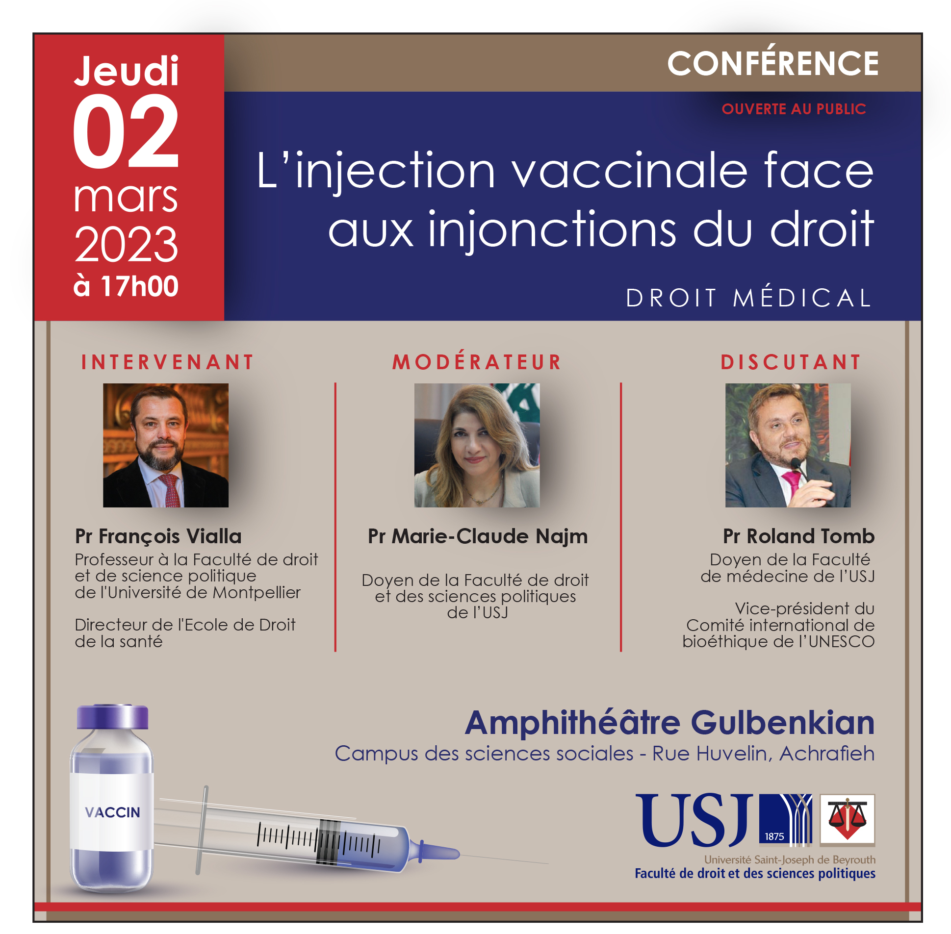 Conférence : L’injection vaccinale face aux injonctions du droit