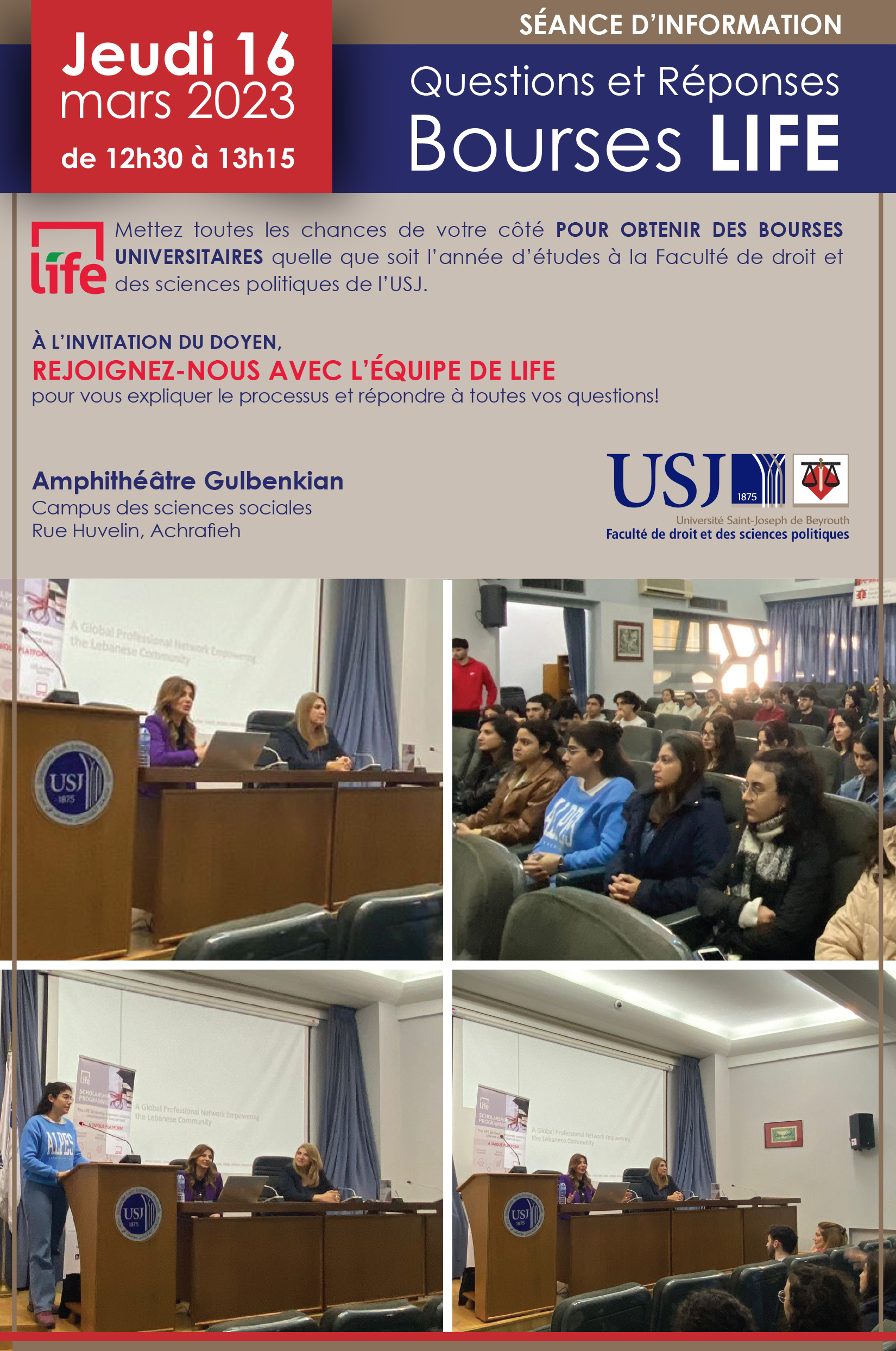 Rencontre des étudiants de la FDSP avec l’équipe de LIFE