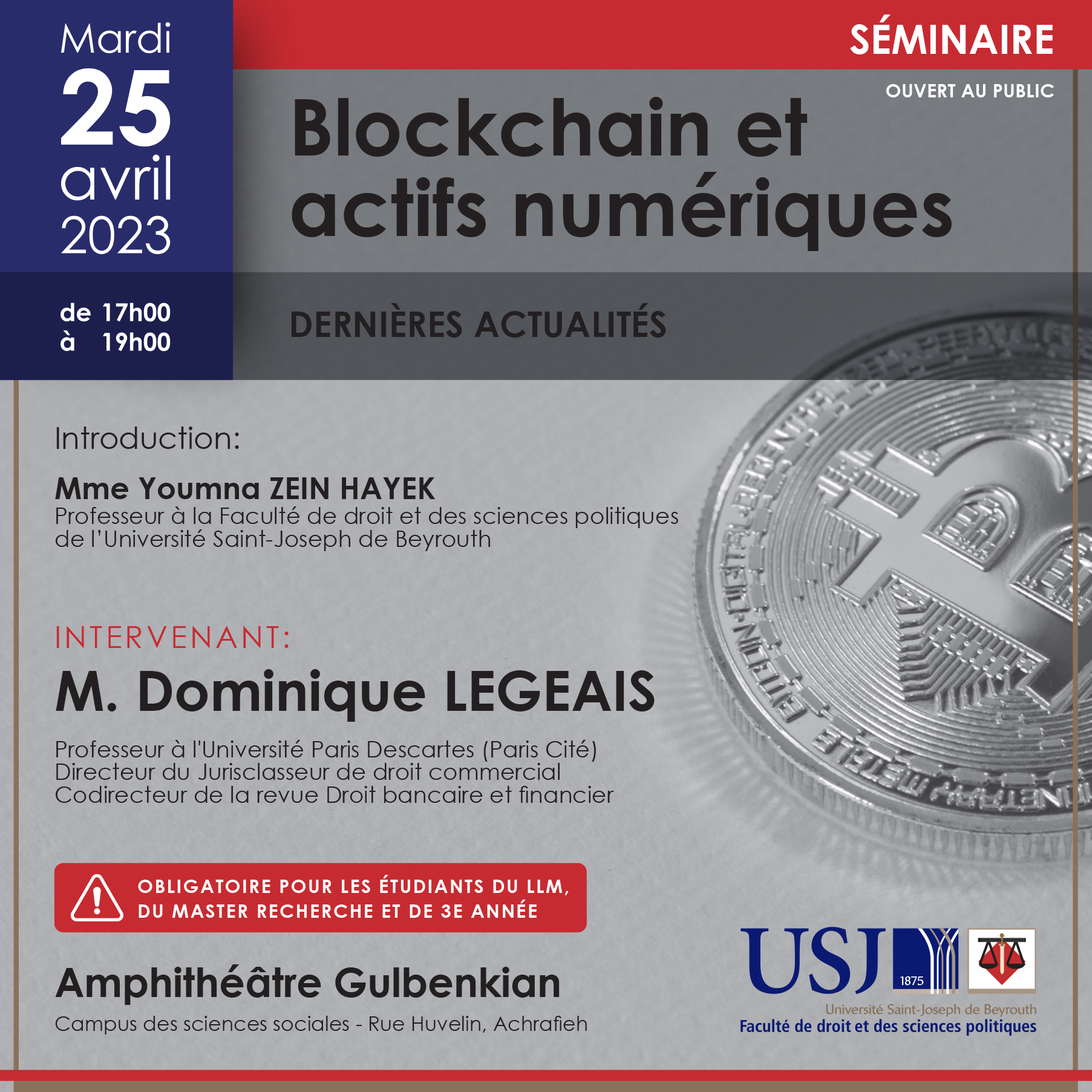 Séminaire: Blockchain et actifs numériques, dernières actualités