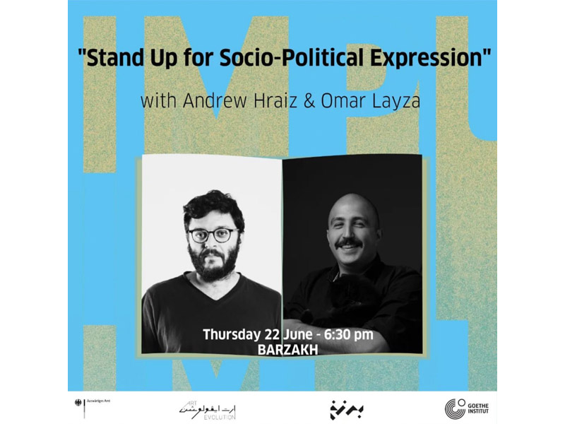 Andrew Hraiz, ancien IESAV co-présente un panel « Stand up for Socio-Political Expression » organisé par Goethe Institut et ArtEvolution Lebanon 