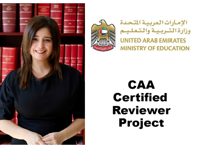 Pr. Nisrine Abiad (School of Law, Dubai), nommée « Certified Reviewer » pour les établissements d’enseignement supérieur