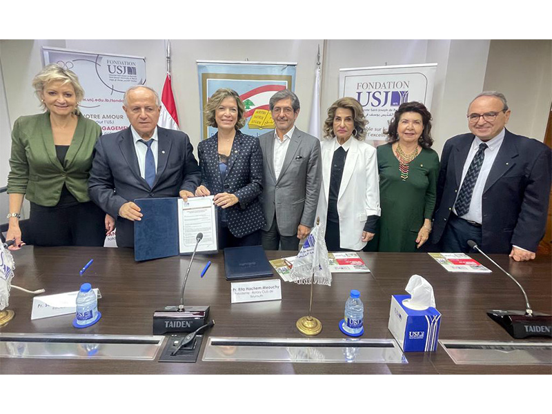 Signature d’un protocole d’entente entre l’Université Saint-Joseph de Beyrouth et Le « Rotary Club De Beyrouth » pour la création d’un nouveau Fonds de bourses