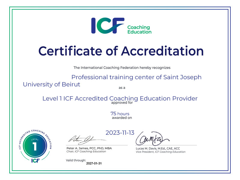 The CFP Coaching Program Accredited by ICF