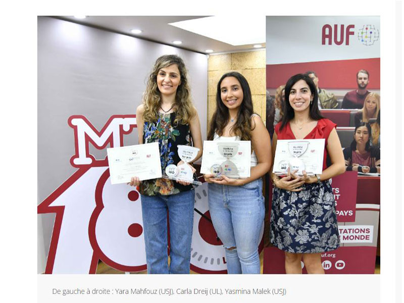 Yara Mahfouz remporte l’édition libanaise de « Ma Thèse en 180 secondes »