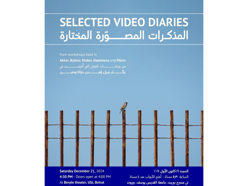 Projection au Théâtre Béryte : « Selected Video Diaries », une série de journaux intimes filmés, réalisés dans le cadre des ateliers TAABIR