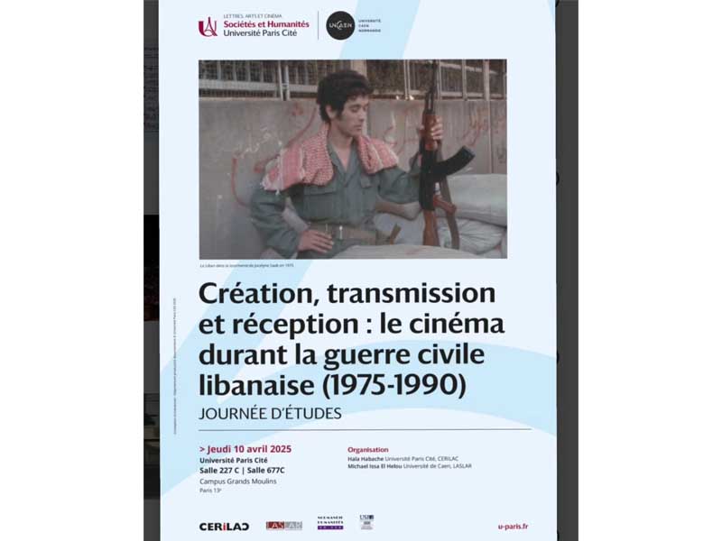 Hady Zaccak participe à la journée d’études « Création, transmission et réception : le cinéma durant la guerre civile libanaise (1975-1990) »