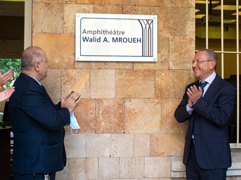 Unveiling Ceremony of the “Amphitheatre Walid A. Mroueh” Plaque