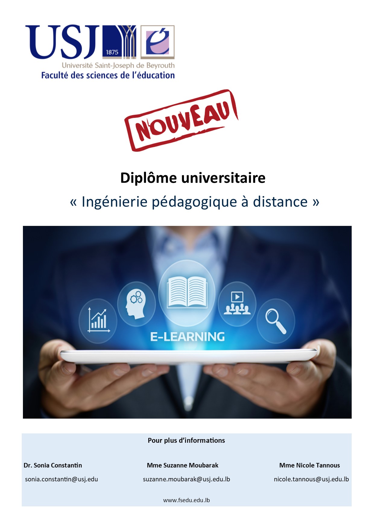 Nouveau Diplôme universitaire en "Ingénierie pédagogique à distance"