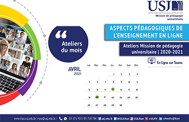 Ateliers du mois - Avril 2021 - Mission Pédagogie universitaire