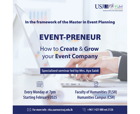 Open registration for the seminar “EVENT-PRENEUR”, how to Create and Grow your Event Company