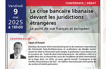 La crise bancaire libanaise devant les juridictions étrangères