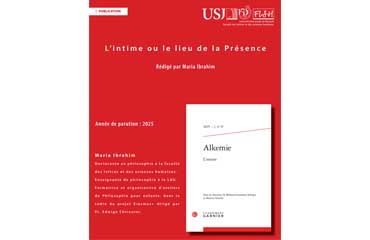 L'intime ou le lieu de la présence : publication de Maria Ibrahim, doctorante en philosophie