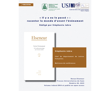 « Il y a eu le passé » : raconter le monde d’avant l’événement » : publication de Stéphanie Jabre