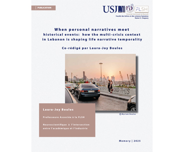 Laura-Joy Boulos co-rédige l’article intitulé « When personal narratives meet historical events:  how the multi-crisis context in Lebanon is shaping life narrative temporality »