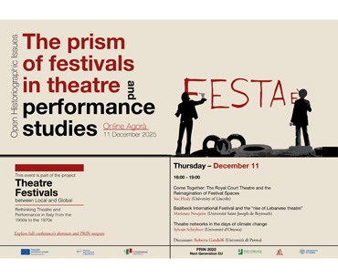 Participation de Pr Marianne Noujaim à la conférence internationale “The Prism of Festivals in Theatre Performance and Performance Studies”
