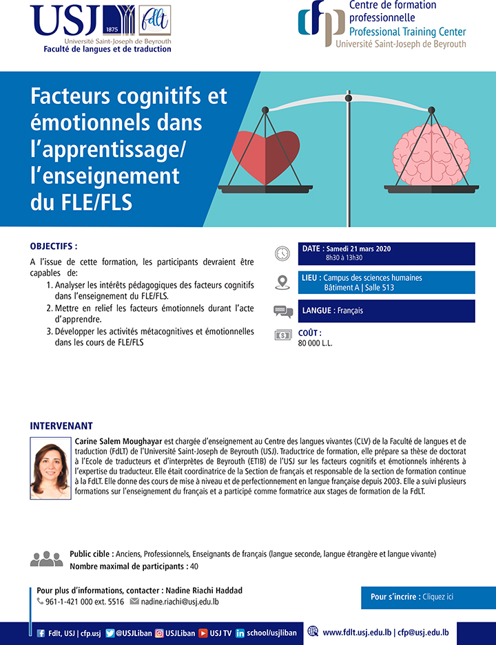 Facteurs cognitifs et émtionnels dans l'apprentissage / l'enseignement du FLE/FLS